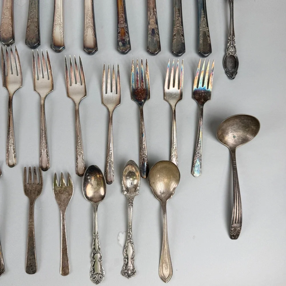 Vtg Silverplate Flatware Lot Rogers Bros Wm Rogers Holmes & Edwards EPNS 48‎ Pcs